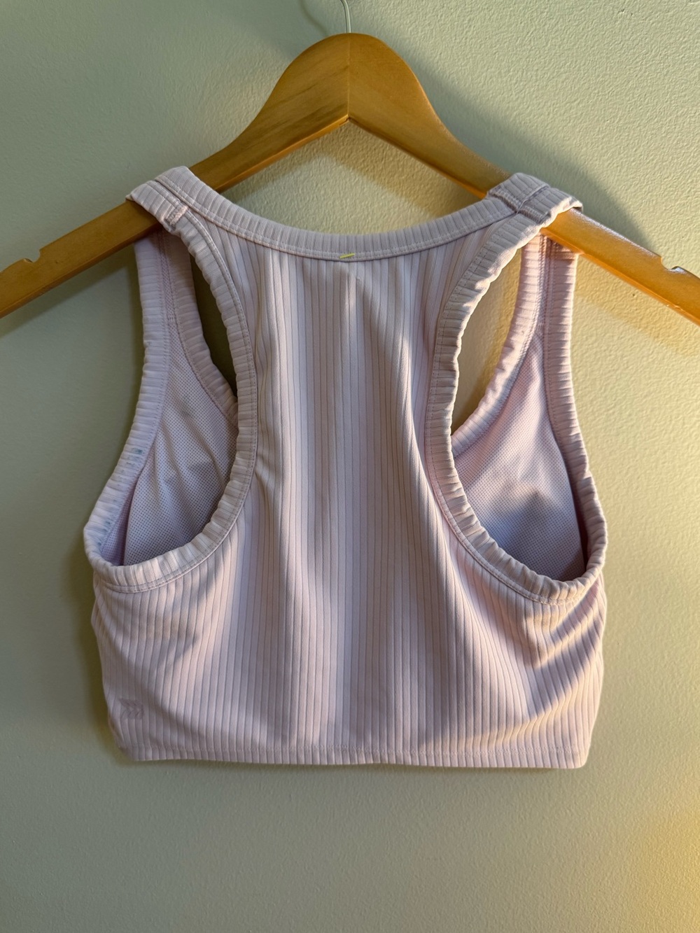 NWT Light Pink Women's Light Support Rib Racerback Longline Sports Bra - Picture 3 of 12